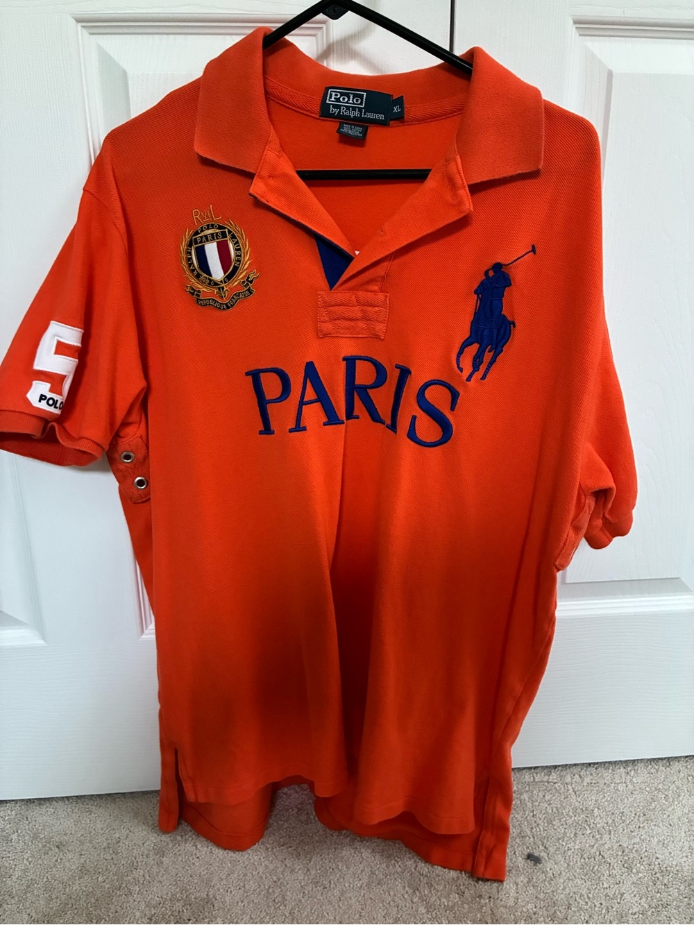 Polo by Ralph Lauren Orange Paris Crest Polo Shirt XL